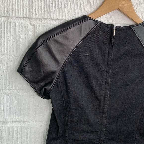 Ralph Lauren Black Label Leather Lamb Denim Stretch Dress sz 6 - Picture 8 of 9